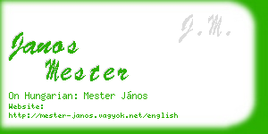 janos mester business card